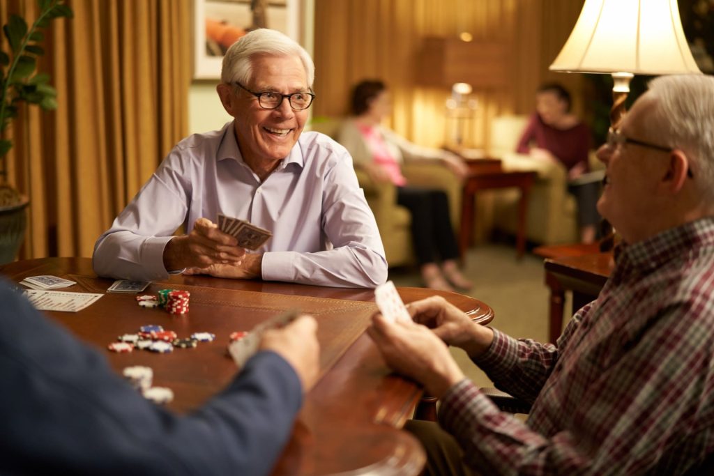 Residents playing poker