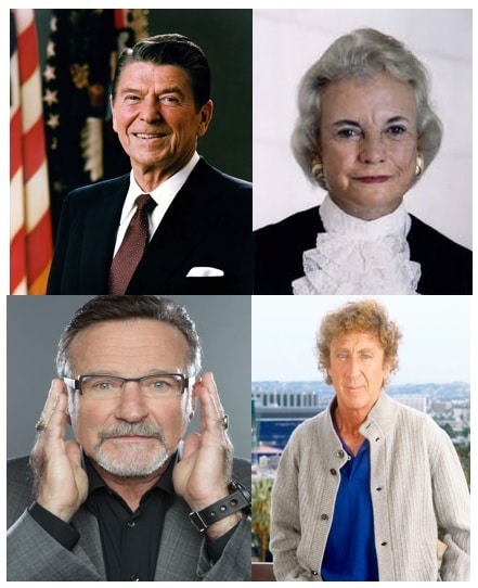 Sandra Day O'Connor, Robin Williams, Gene Wilder among other famous people