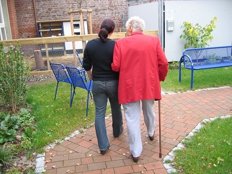 two people walking